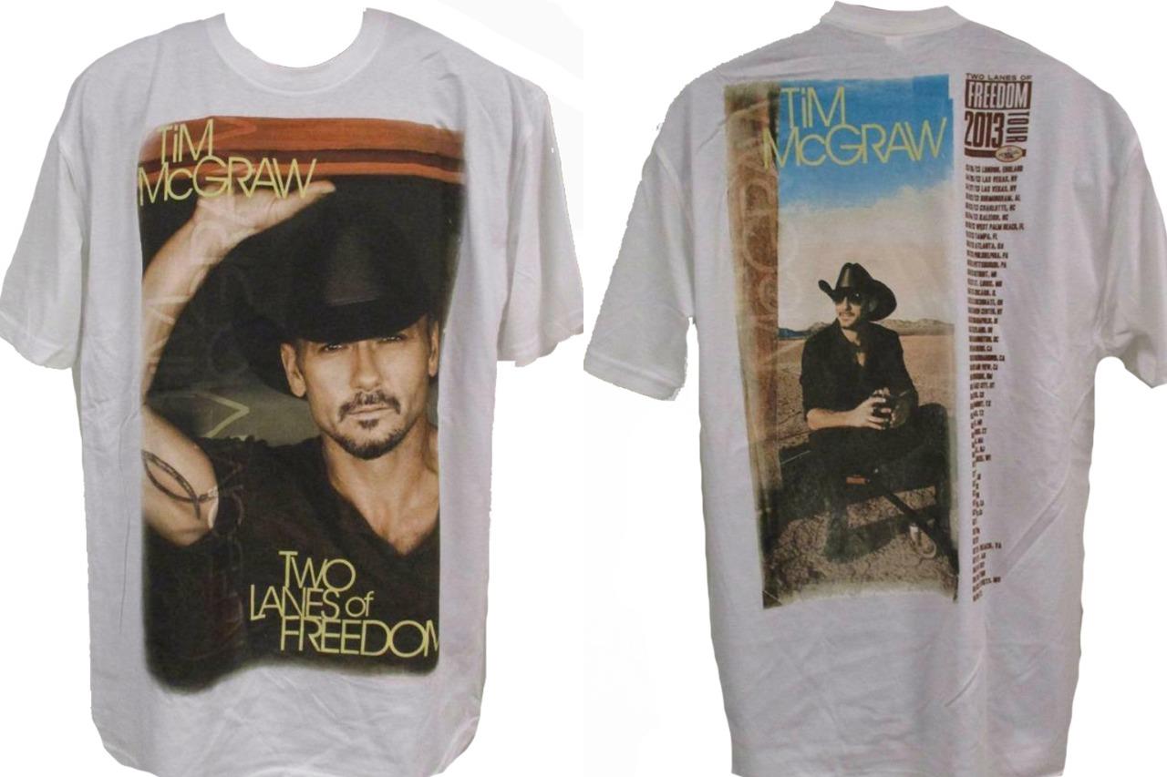 Tim McGraw Mens Sizes S-M-L-XL-2XL 2013 Two Lanes of Freedom Tour Concert Shirt - Picture 12 of 12