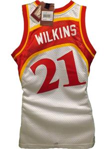 87-88 Dominique Wilkins #21 Hawks Mens Size XS Mitchell