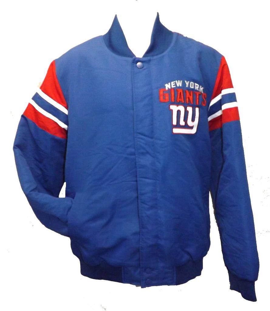 New York Giants Mens Size L Large G-III Blue Button Snap Jacket | eBay