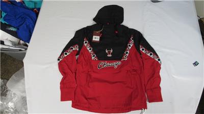 New Chicago Bulls Mens Sizes Mitchell & Ness 1/2 Zip Anorak Jacket