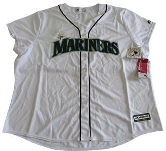 New Seattle Mariners Womens Plus Sizes 4X White Button Up