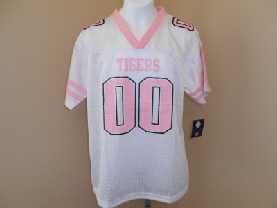 NEW Clemson Tigers #00 Youth Girls Sizes L-XL (14-16) White Pink