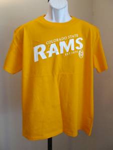 New Colorado State Rams Adult Sizes M L Yellow Shirt By J America
