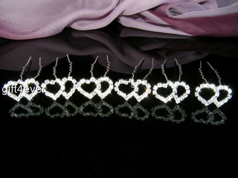 SALE 6 PCS Bridesmaid Prom made with Swarovski Gold / Silver Hair Pin Clip H027 - Picture 13 of 13