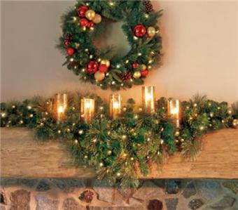 6 FOOT Indoor CORDLESS LIGHTED PRE LIT MANTLE GARLAND SWAG Christmas ...
