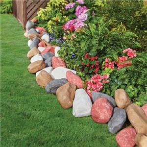 10 Feet Faux Stone Rock Landscape Edging Garden Border Outdoor Lawn 4 ...