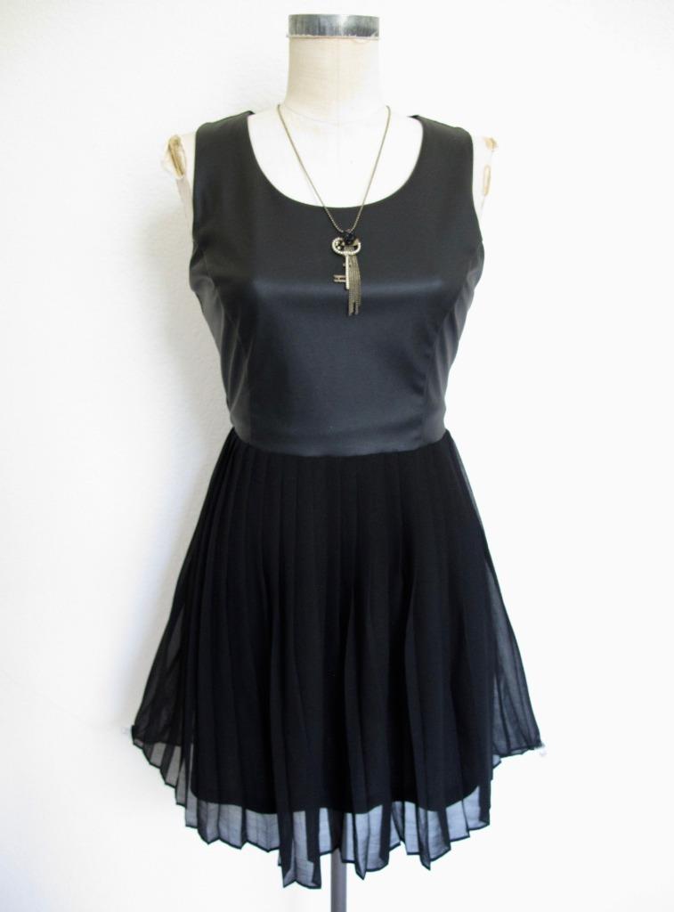 Urban Outfitters Sparkle Fade Vegan Leather Bodice Pleated Dress