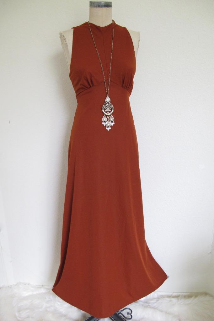 rust orange maxi dress
