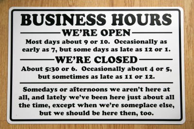 Funny Business Hour Sign 12