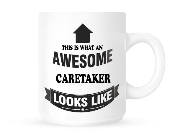thumbnail image 2 of This Is What An Awesome Caretaker Looks Like – Novelty Ceramic Mug, 11oz, White 2 of 6