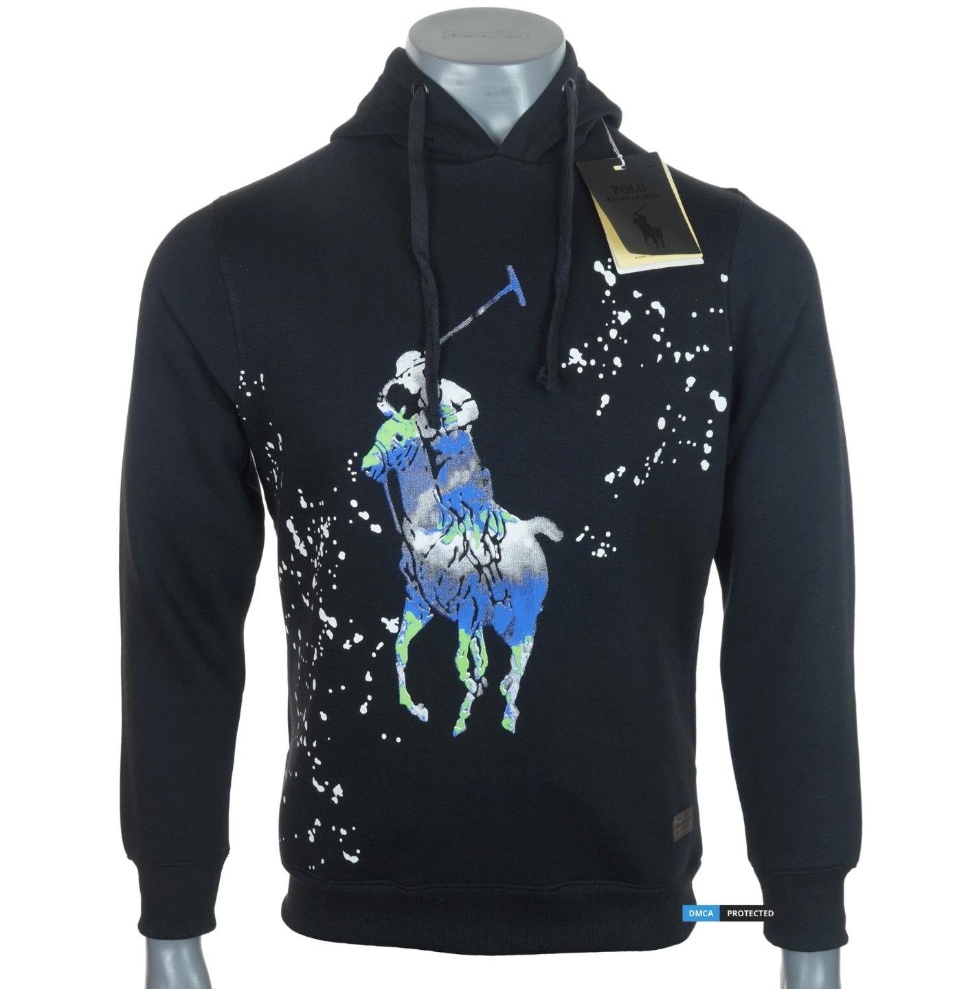 Nuova autentica felpa con cappuccio uomo Ralph Lauren foderata morbido pile - Foto 12 di 12