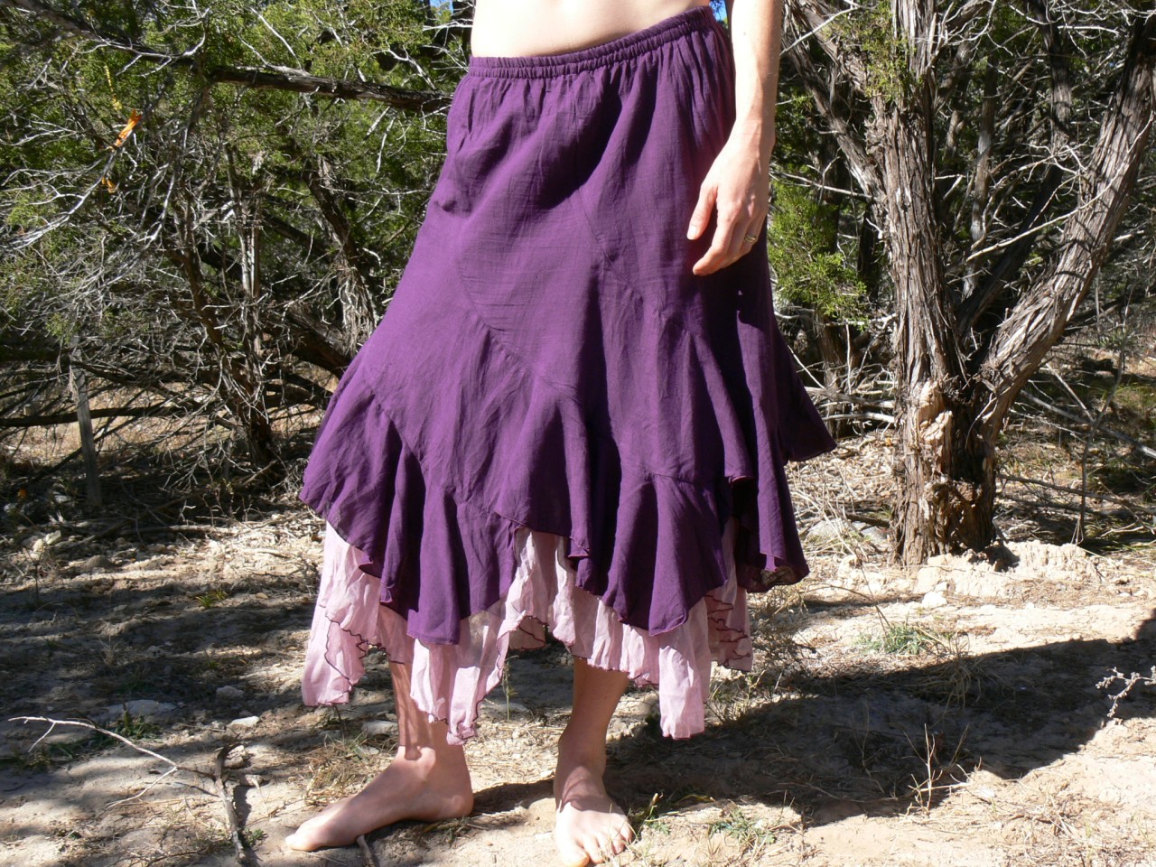 M/L Layered Gypsy Skirt Renaissance Pirate Costume Fairy Boho Peasant ...
