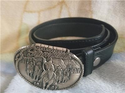 1997 CALGARY STAMPEDE SOLID BRASS RODEO BUCKLE Belt ...