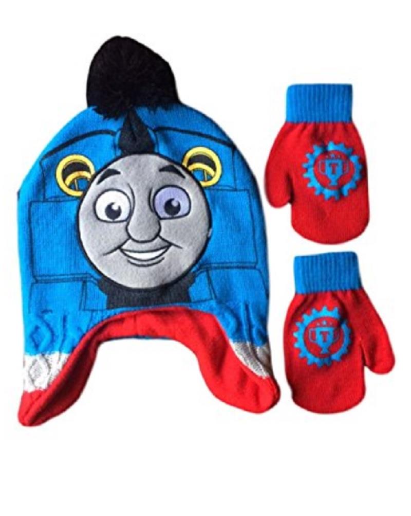 Toddler Boys THOMAS the Tank Engine Friends Trapper Hat & Mittens NEW - Picture 3 of 4