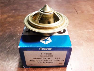 Nos Oem Mopar 195 Degree Thermostat 3418459 For 1970 318