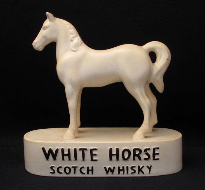 ORIGINAL VINTAGE WHITE HORSE SCOTCH WHISKY HORSE STATUE PUB BAR ...