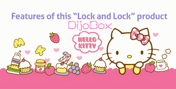 hello kitty x "lock & lock" bpa free airtight lunch bento box
