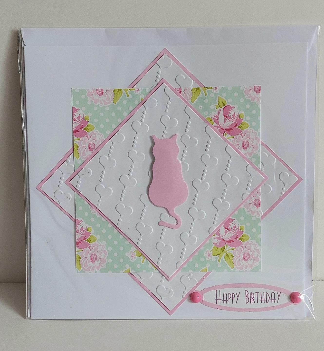 Handcrafted Birthday Card - Silhoutte Cats, for Cats Protection Charity, 4 types - Picture 6 of 9