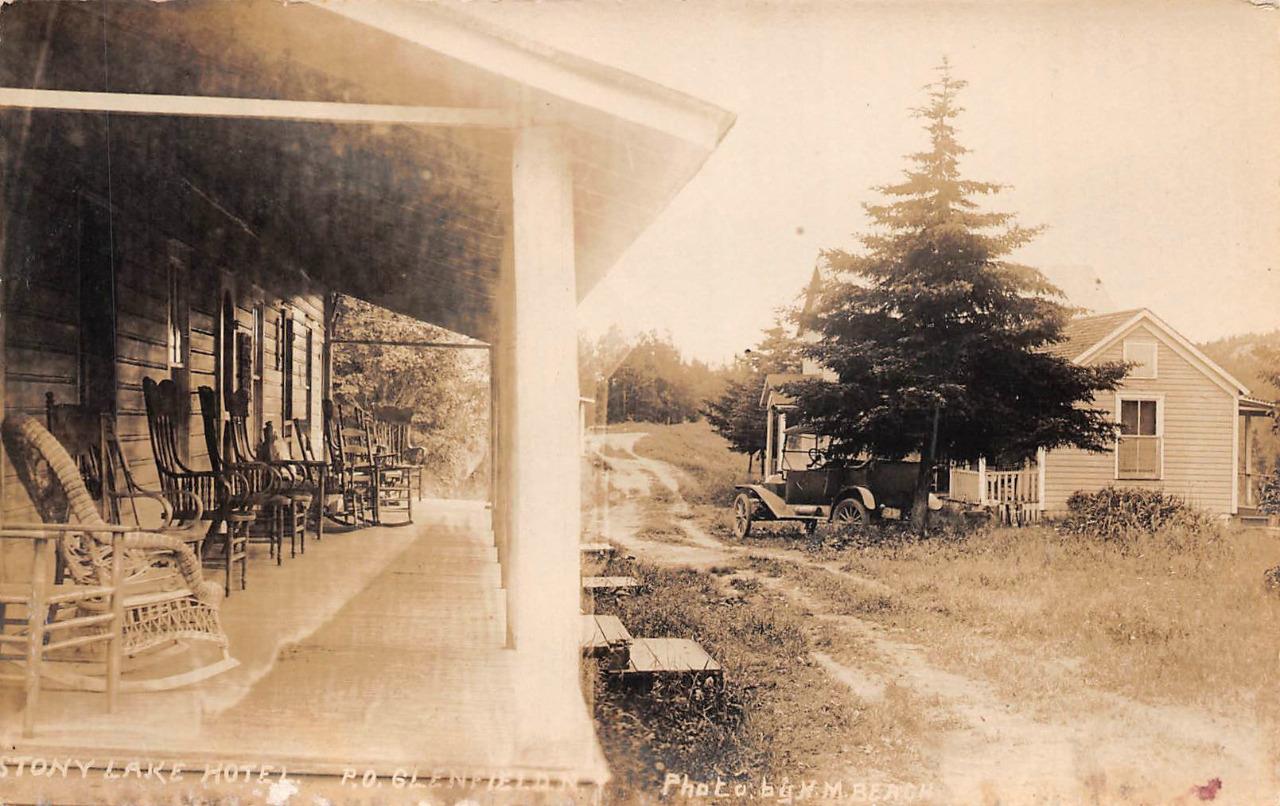 RPPC STONY LAKE HOTEL P.O. GLENFIELD NEW YORK BERGH REAL PHOTO POSTCARD
