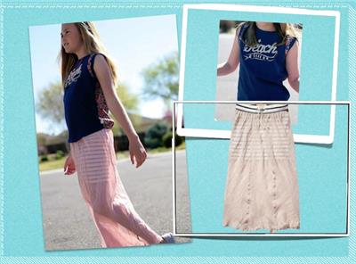 Nwt Scotch R Belle Clothing Girl Beach Woven Back Tee Pink Maxi