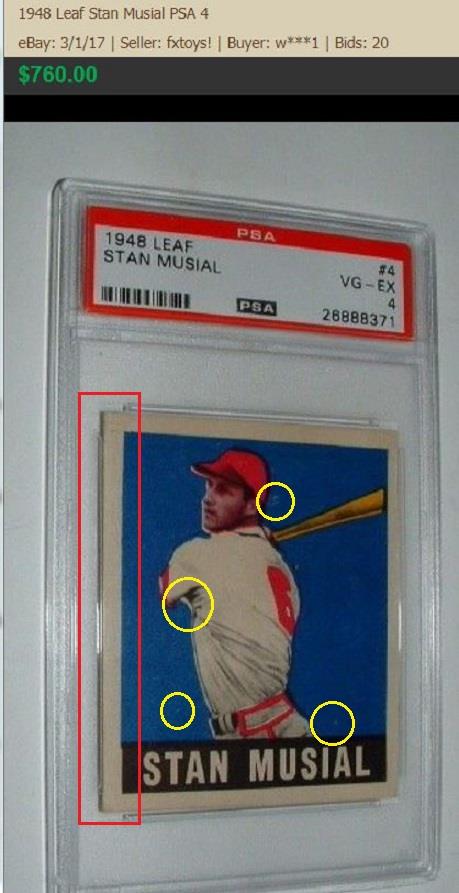 Sold at Auction: 1948 Leaf Stan Musial Rookie Card Psa 6