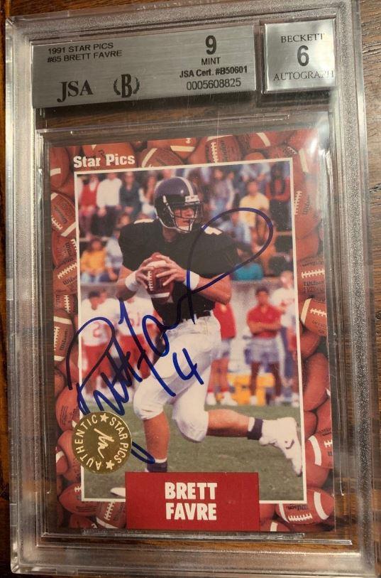 BRETT FAVRE 1991 Wild Card Draft Pick 10 Stripe PSA 8 - Blowout Cards Forums