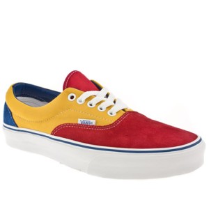 VANS ERA LX 10.5 RED YELLOW BLUE SHOES SKATE CLASSIC