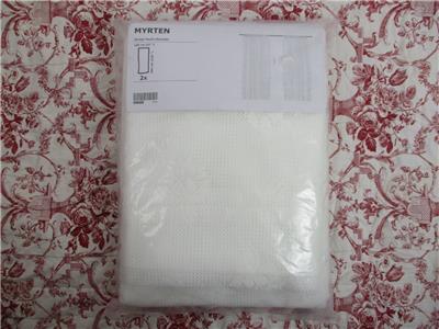 Ikea Myrten Paulin Machado Pair White Lace Curtain Panels 300cm Lg