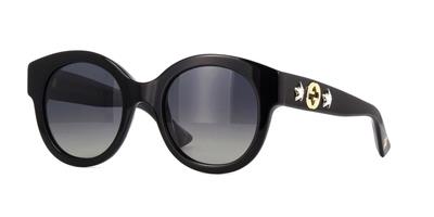 Gucci GG0207S 007 Black Star DIVA Gray Polarized Sunglasses