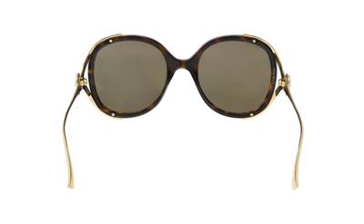 Gucci GG0226S 002 Havana & Gold Round Oversized Sunglasses  display picture 3