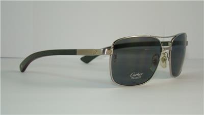 SANTOS De CARTIER Sunglasses T8200783 Gray-Red Bubinga Wood  display picture 3