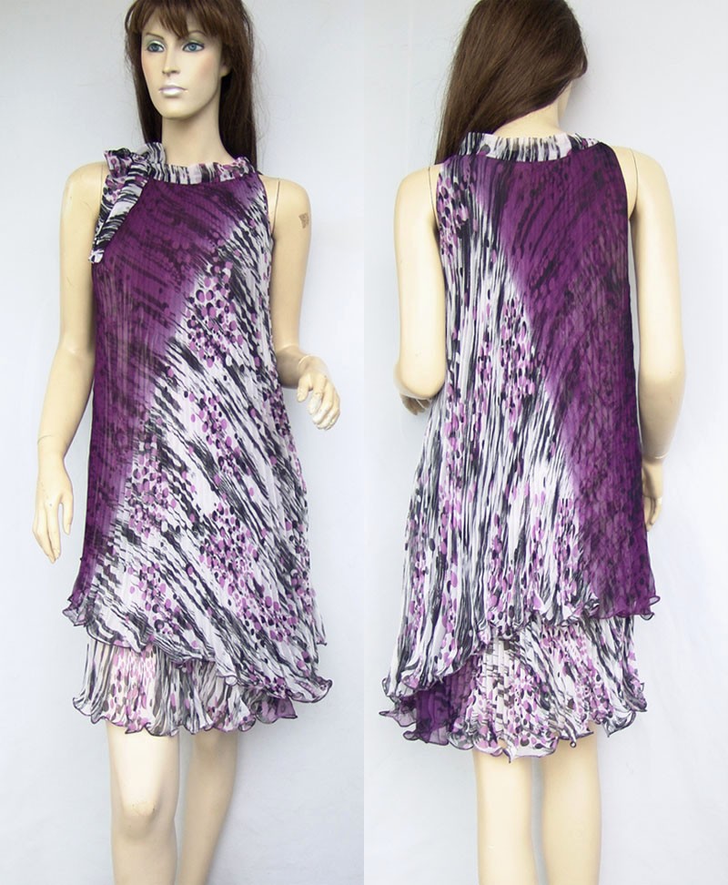 Vintage Party&Casual&Wedding Silky Print Dress S-L 608 | eBay
