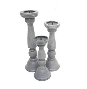 Chunky Rustic Shabby Chic Carved Pillar Church Wooden Candle
