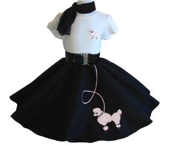 4pc 50s POODLE SKIRT OUTFIT Girls 4/5 6/6X 7/8 - CHOOSE | eBay