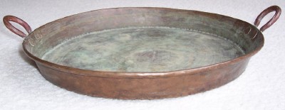 Antique Hammered Copper Rivet Serving Tray With Handles Ebay Antique Hammered Copper Rivet Serving Tray With Handles
