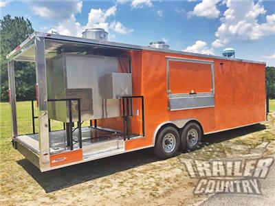 Details About New 2019 85x27 Enclosed Concession Mobile Food Vending Porch Trailer Bbq Smoker