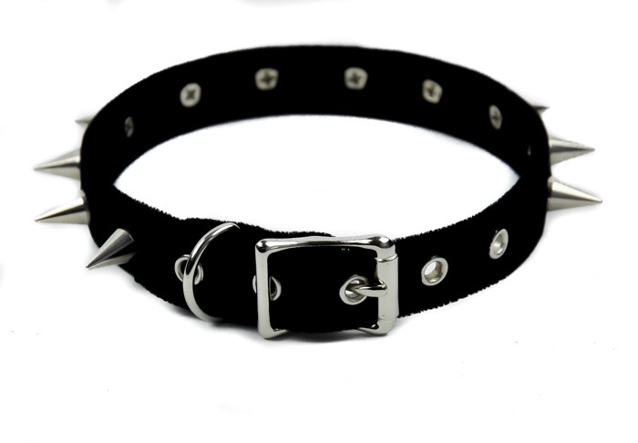 Soft Black Velvet Spike Choker Necklace Gothic Dog Collar Punk ...
