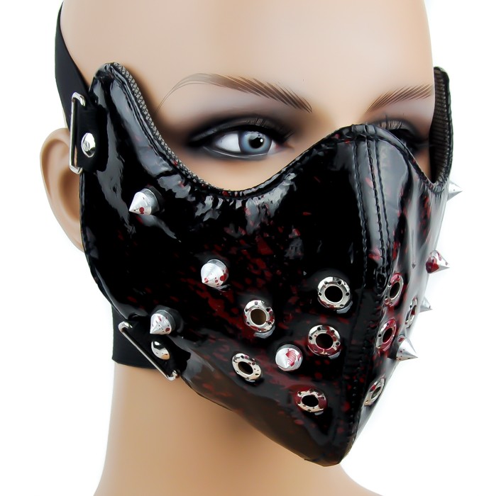 Black Bloody Spike Motorcycle Face Mask Protective Halloween Goth ...