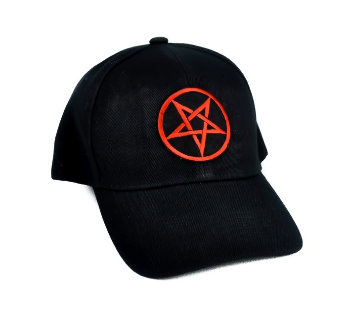 Red Pentagram Hat Evil Baseball Cap Occult Satan Clothing Accessory ...