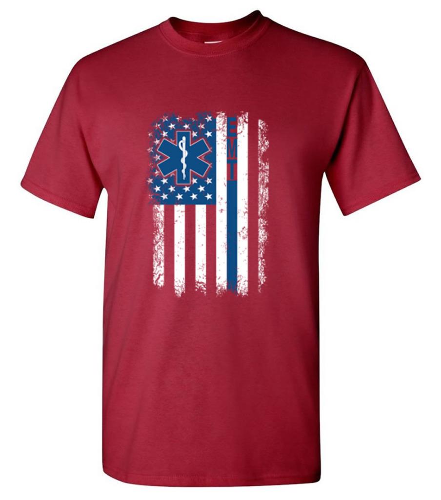 EMT Emergency Medical Technician Paramedic First Responder US Flag T ...