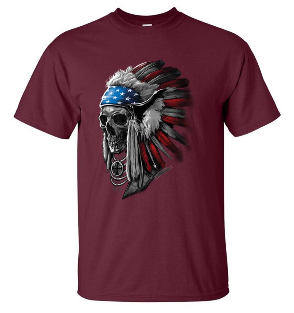  Braves Indian Headdress Skull Native American Tribe T-Shirt :  Clothing, Shoes & Jewelry