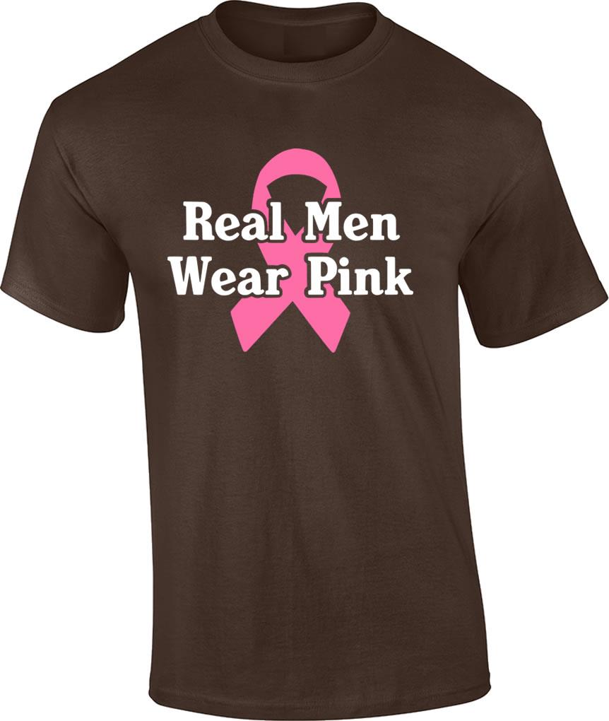 Breast Cancer Awareness Real Men Wear Pink Ribbon T-Shirt - Picture 2 of 20