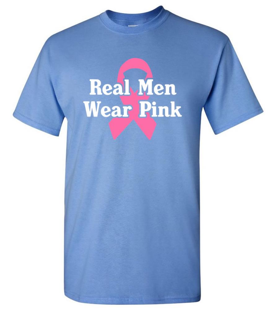 Breast Cancer Awareness Real Men Wear Pink Ribbon T-Shirt - Picture 15 of 20