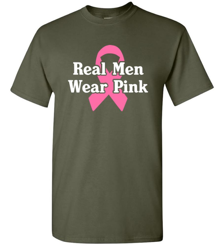 Breast Cancer Awareness Real Men Wear Pink Ribbon T-Shirt - Picture 14 of 20