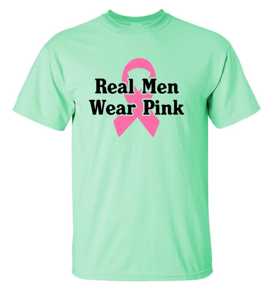 Breast Cancer Awareness Real Men Wear Pink Ribbon T-Shirt - Picture 18 of 20
