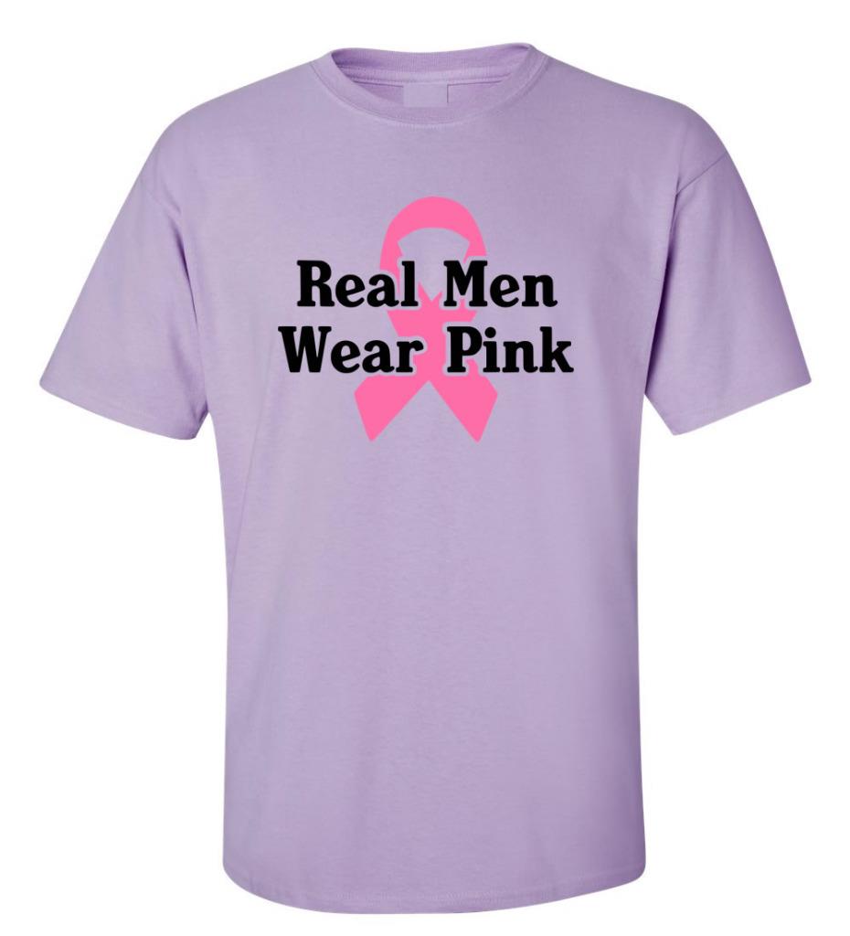 Breast Cancer Awareness Real Men Wear Pink Ribbon T-Shirt - Picture 20 of 20