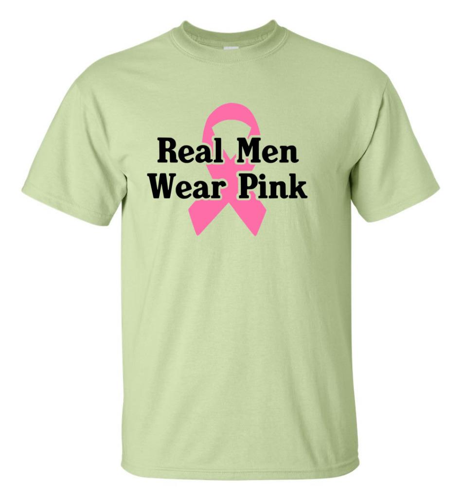 Breast Cancer Awareness Real Men Wear Pink Ribbon T-Shirt - Picture 19 of 20