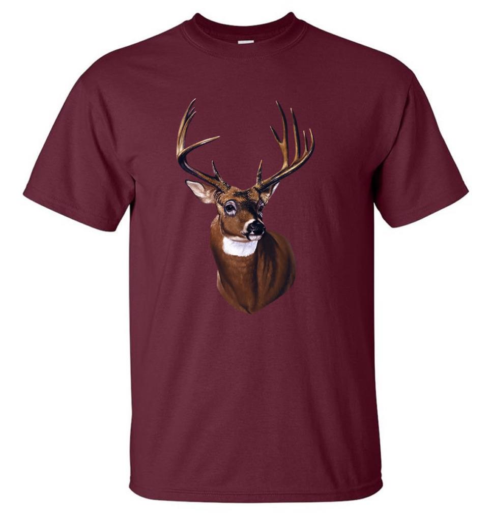 Deer Head Portrait T-Shirt Hunting Wildlife Tee | eBay