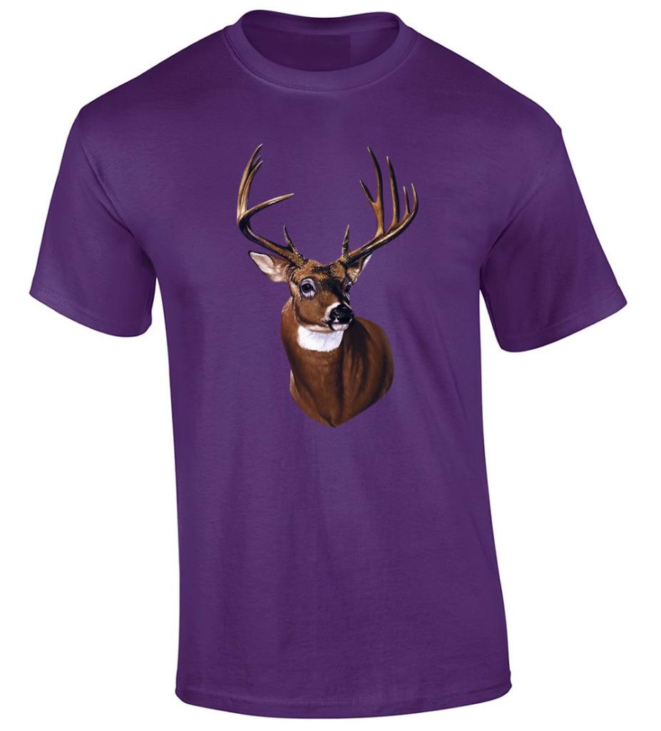 Deer Head Portrait T-Shirt Hunting Wildlife Tee | eBay