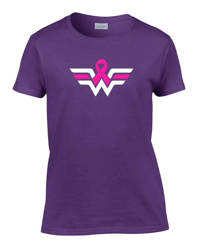Wonder Woman Cancer Tee-Breast Cancer-Support Breast Cancer Awareness-Wear Pink-Pinktober-Women’s Tee